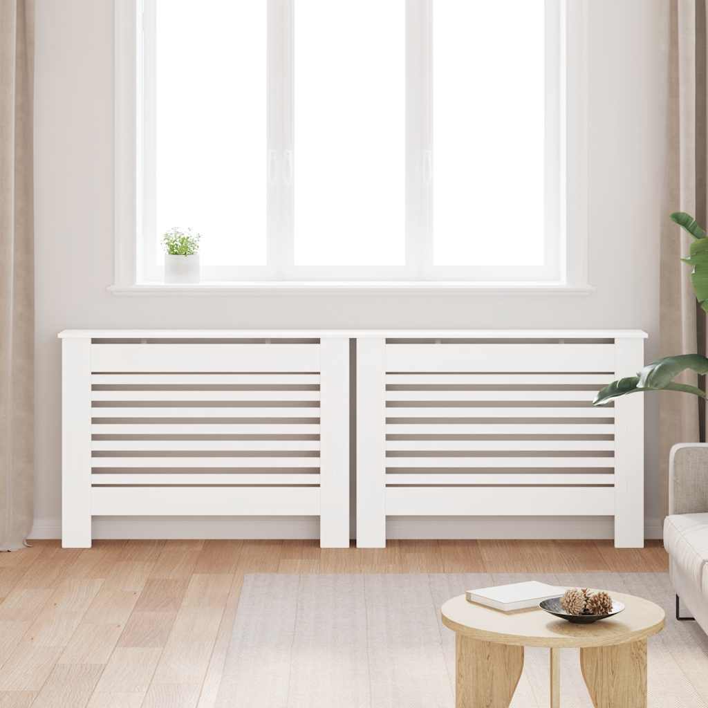 Radiator Covers 2 pcs White 112 x 19 x 81.5 cm MDF