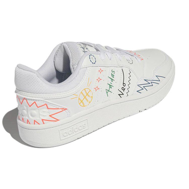 Adidas Neo Hoops 3.0 Slip Resistant Durable Lightweight Low Top Skate Shoes Men Sneakers White HP3165