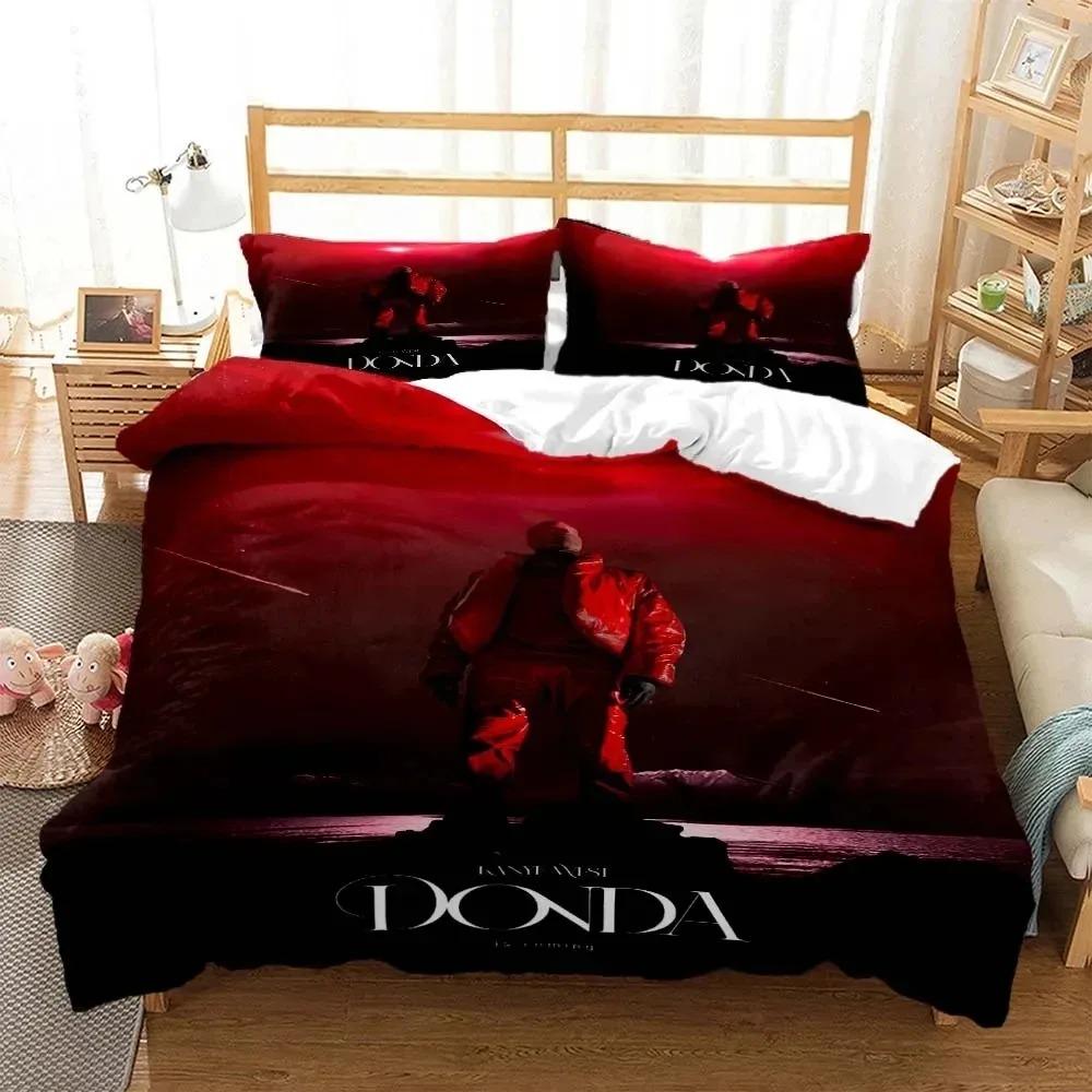 3D Print Rapper Kanye West Musik Bedding Set Double Twin King Duvet Cover Comforter Pillowcase Boys Girls Adults Bedroom