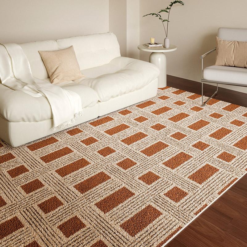 

French Plaid Carpet Fluffy Soft Retro Rug for Living Room Bedroom Large Area Thicken Plush Mat Home Decor 80*120cm