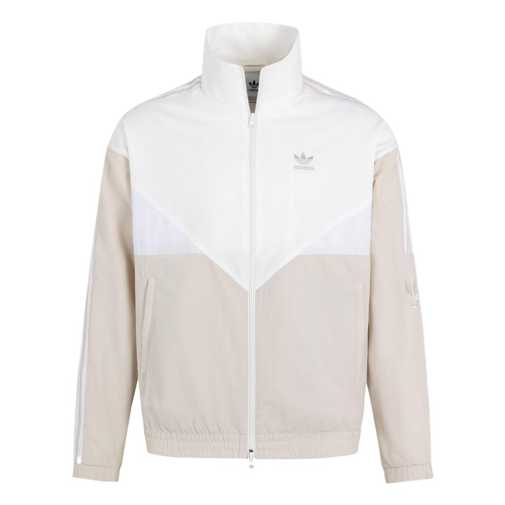 Adidas Block Comfortable Stand Collar Casual Versatile Jacket Unisex Jacket Bright-White KC3116