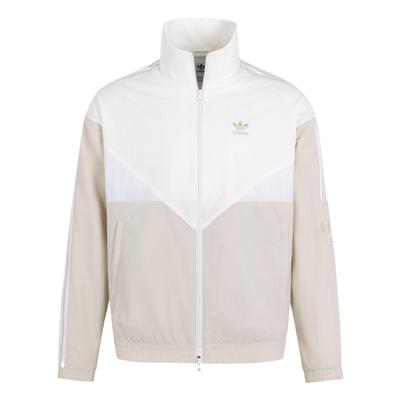 adidas Blouson Confortable à Col Montant Bloc Décontracté Polyvalent Veste Unisexe Blanc Éclatant KC3116