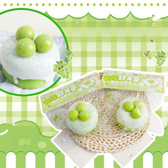 Stressaflastning Soufflé Klemmelegetøj Langsomt Stigende Grøn Drue Mango Kage Sanselegetøj Simuleret Dessert Klemme Fidget Legetøj