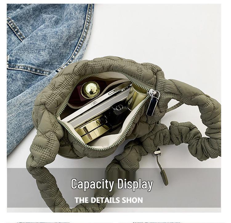 Korea Niche Cloud Crossbody: 2024 Women's Puff Pleated Dumpling Bag