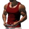 Men Solid Color I Shaped Fitness Training Gym Workout Sports Sleeveless Tank Top