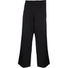 Solid Color Ultra Wide Waist Design Straight Leg Casual Pants Women Pants Black HB6330