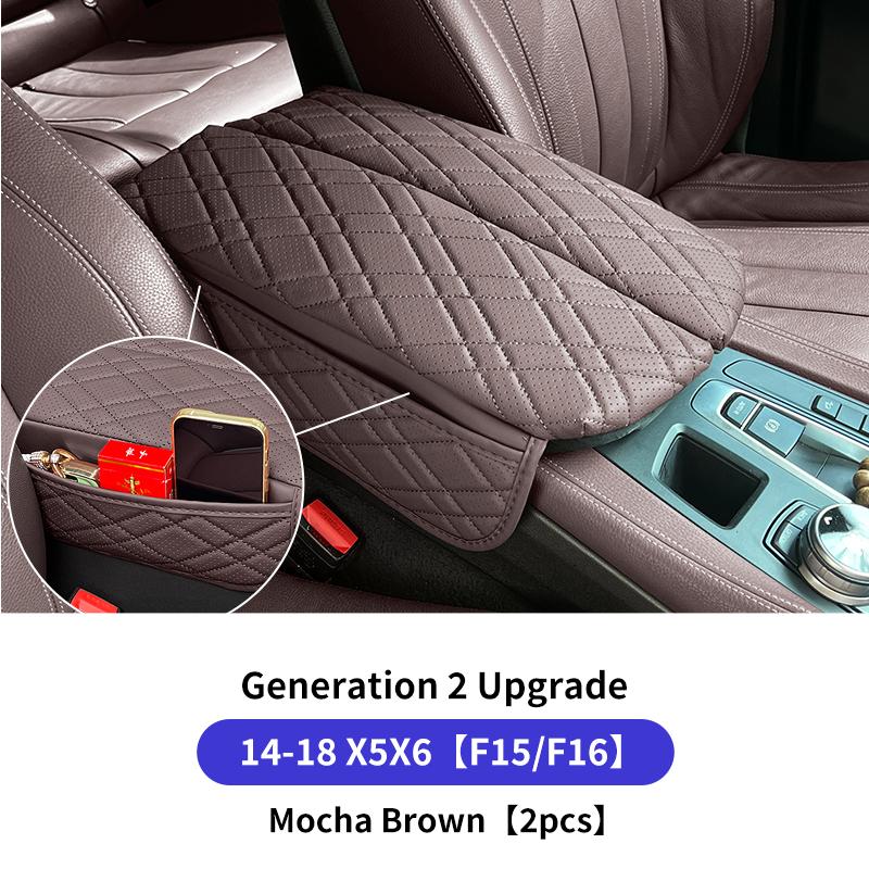 

For BMW G30 G32 6GT F10 G05 G06 G07 G11 G12 X5 G05 X6 G06 X7 G07 Car Center Console Armrest Protector Cover Pad With Storage Bag F15 F16 Brown