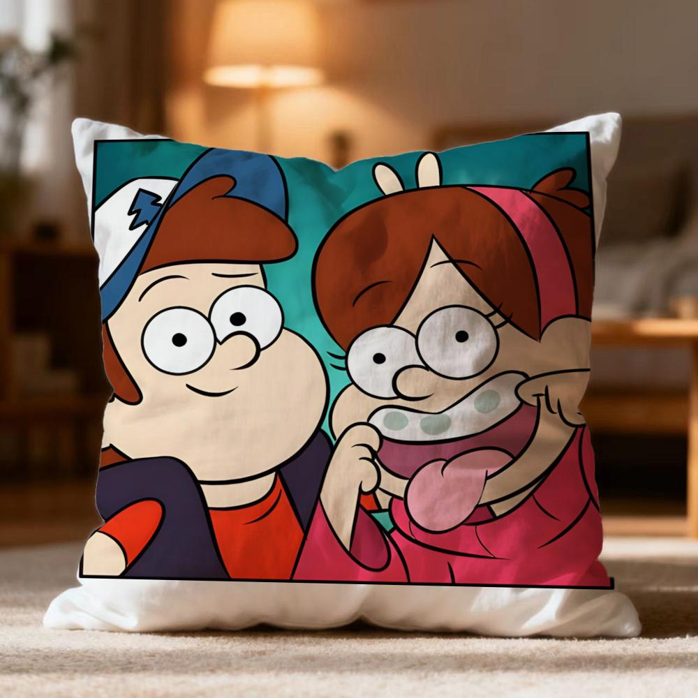 Hot GGravity Fallses Cushion Cover Soft Washable Pillow Case Multi-Scene for Couch Bed Travel Office Use