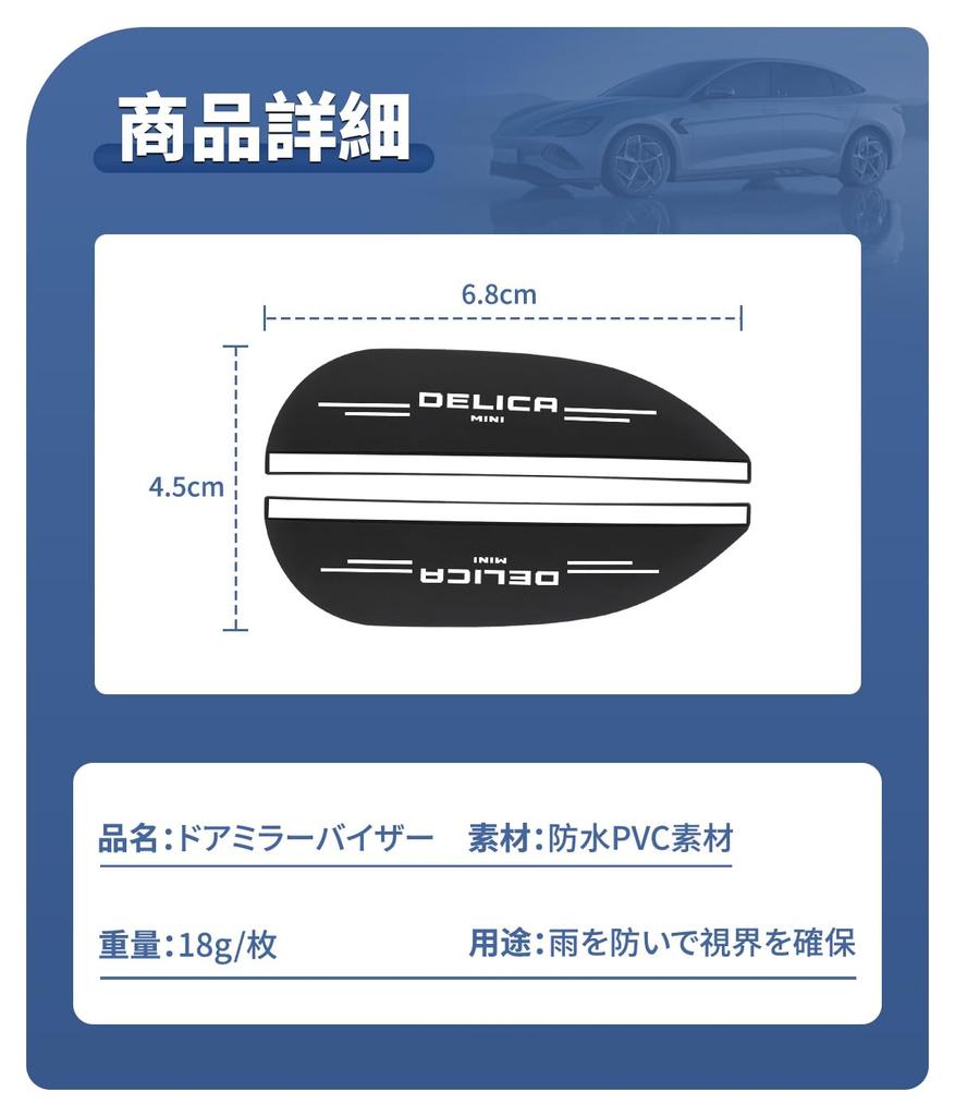 [Compatible with Delica Mini] Door Mirror Visor for Cars, 30 Series G T Premium