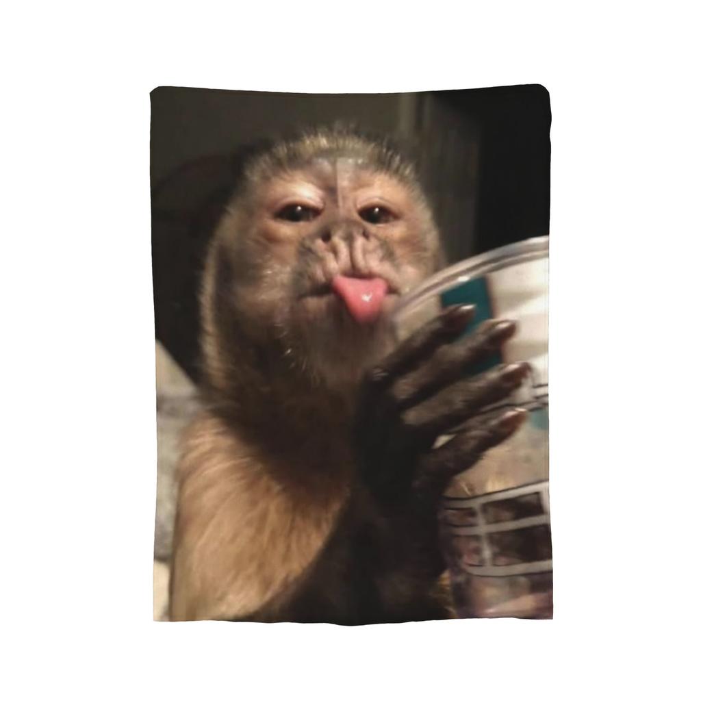 Funny Monkey Cartoon Accessories Fashion Blanket Warm Cozy Fluffy  Throw Fashion Blankets for Bed es Multi-size Throws And Fashion Blankets