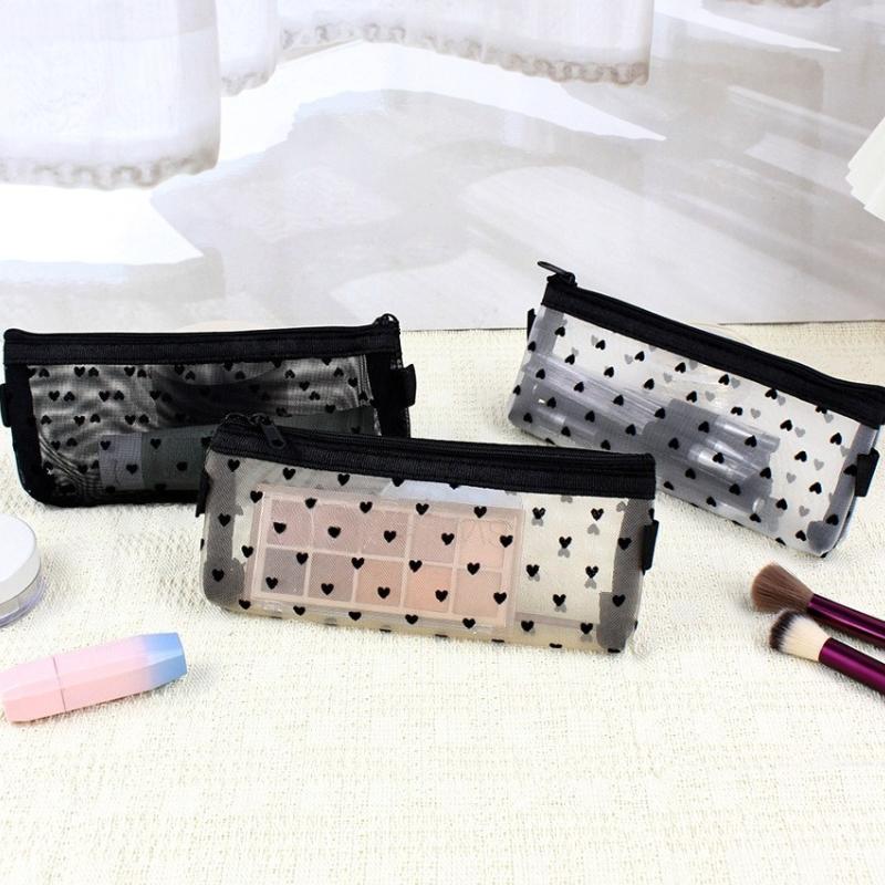 Makeup Brush Travel Case Cosmetic Toiletry Bag Organizer for Men Women Beauty Tools Mesh Kit Pouch Wash Storage Accessories