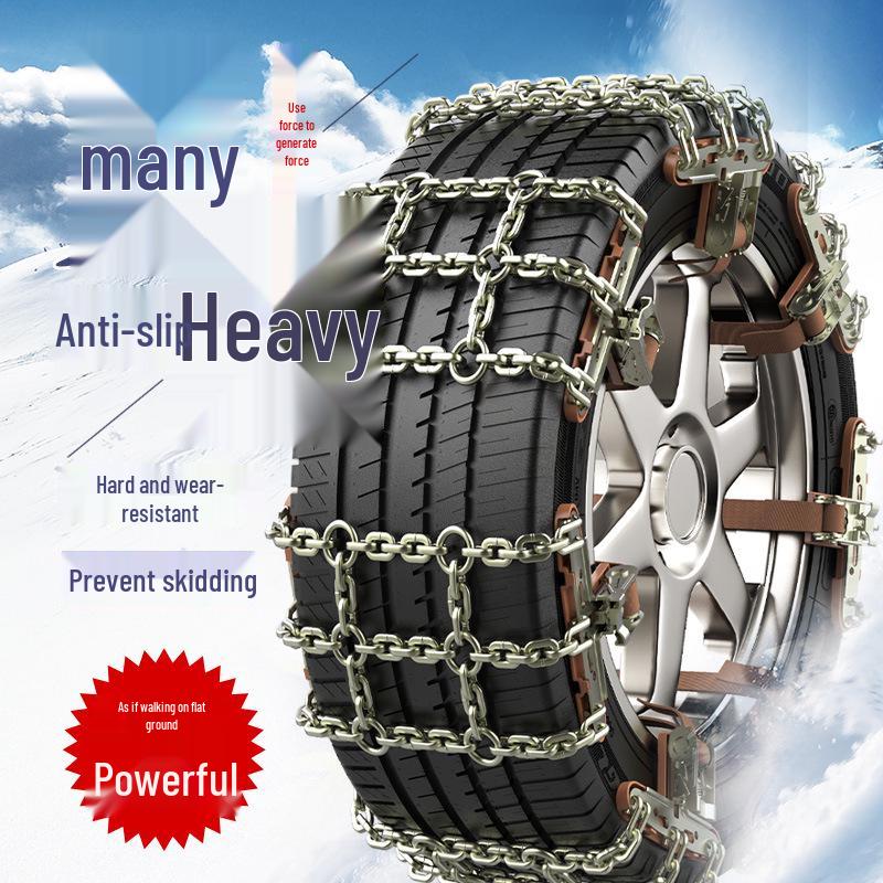 Thickened Iron Anti-Skid Chains for Lynk & Co 03: Fits 205/60R16, 215/50R17, 225/45R18 Tires