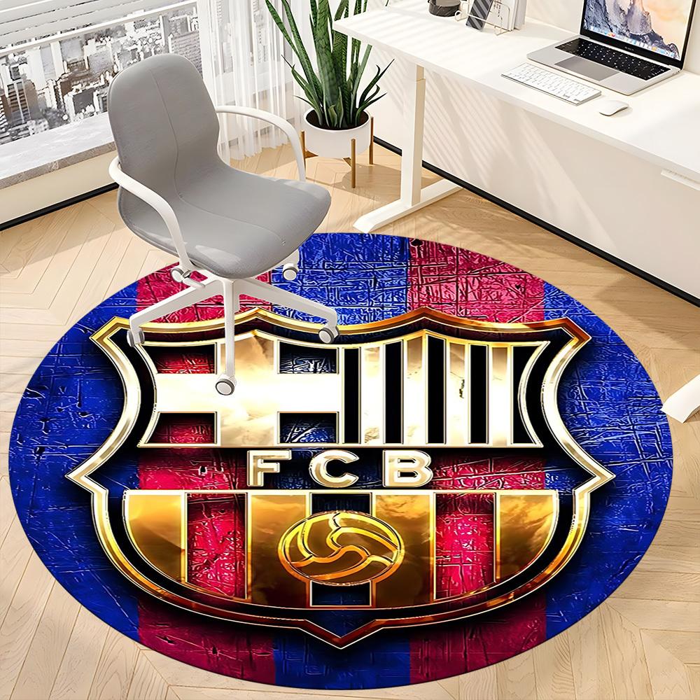 1pcBarcelona FC Office Round Area Rug, Indoor Mat Suitable For Office, Bedroom Living Room Home Decor, Room Deco, Offic A0928156