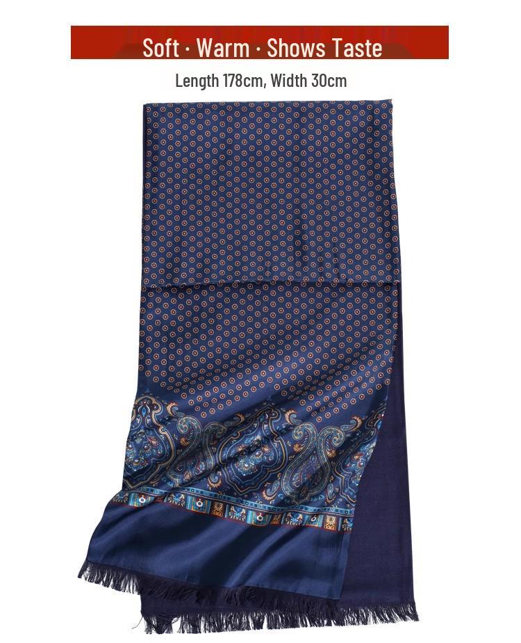 Men's Mulberry Silk and Cashmere Scarf - Ideal Gift for Father's Day or Dad's Birthday