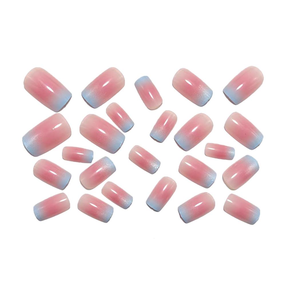 Naked Pink Cat Eye French Fashion Gentle Blush Fake Nail Patch Removable Manicure Wearable Manicure
