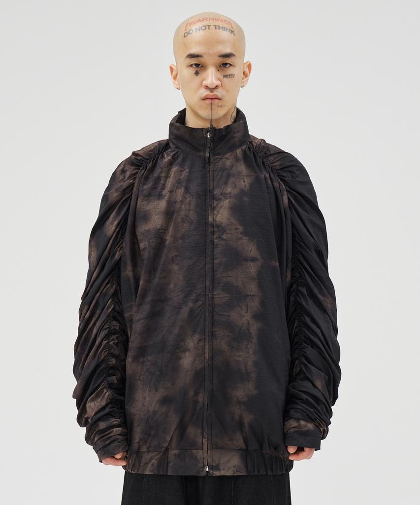 Ajobyajo Tie-Dye Pleats Jacket [Black]
