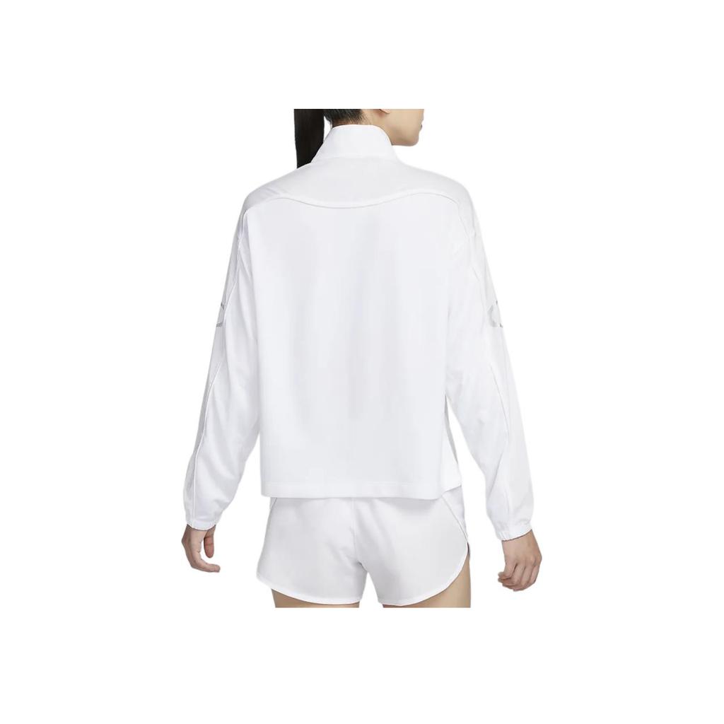 Nike Kurtka damska sportowa casualowa outdoorowa jednolita kolor z zamkiem pod szyją biała FV6414100