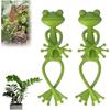 2Pcs Green Frog Plant Stand Holder, Flexible Silicone Plant Support Clips, for Indoor Outdoor Potted Climbing Plants, Garden Decoration