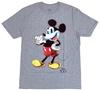 Disney Mickey Mouse 100 Years Distressed Men's Grey Heather T-Shirt