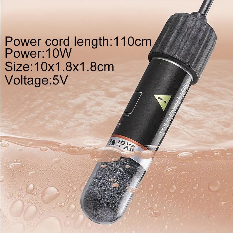

Aquarium Fish Tank submersible Heater Constant Temperature Safe and Explosion for Freshwater and Marine Aquariums 10W 5V