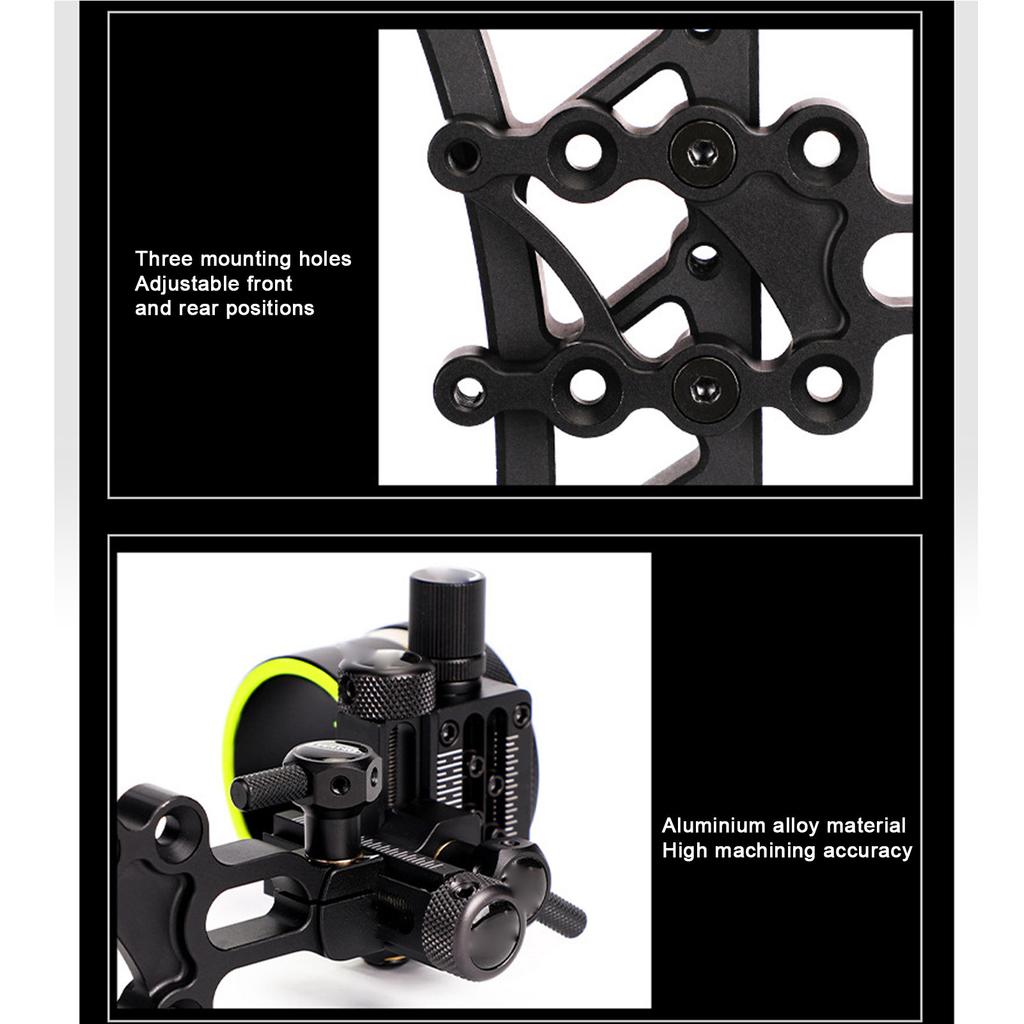 Bogenschießen 5-Pin Visier Aluminiumlegierung Präzise Verstellbarer Winkel Bogenschießen Compoundbogen Visier für Professionelle Anfänger