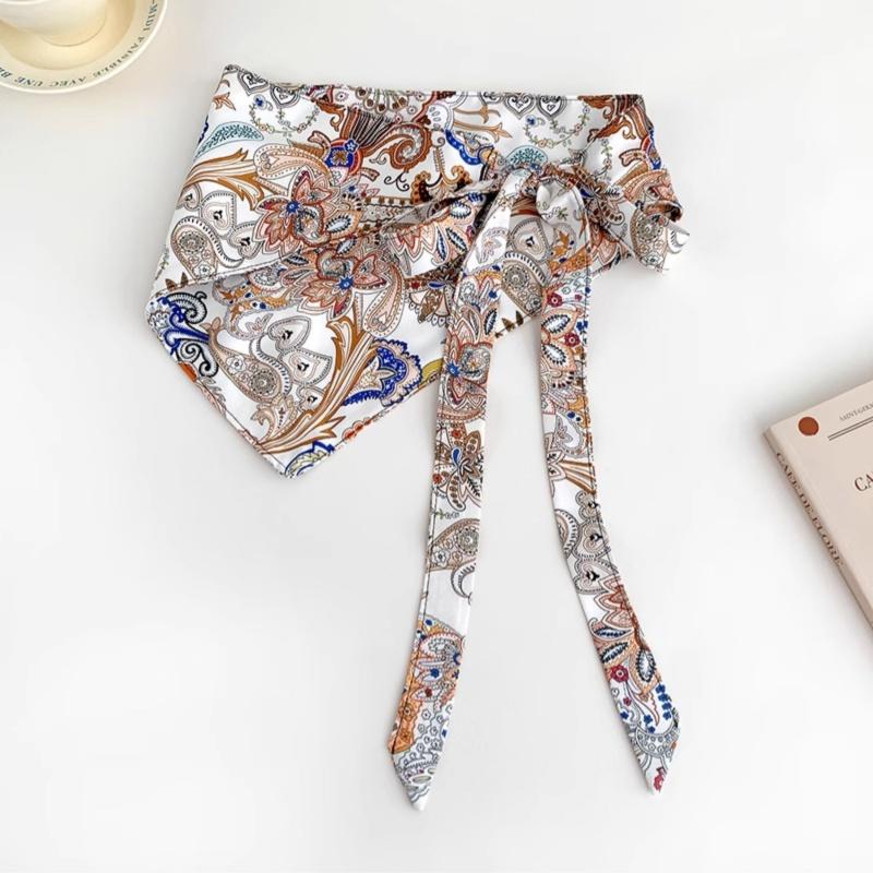 Triangular Scarf with Vintage Ethnic Print Cashew Flower Design for Women Adds Unique Fashion Flair