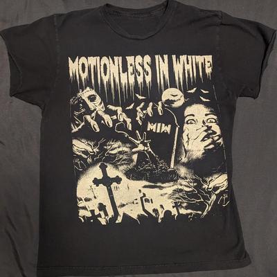 Reprint Motionless In White Band Retro Style Men Women Black T Shirt NH23224
