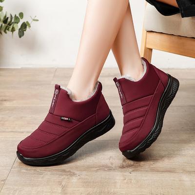 25 New Old Beijing Cloth Shoes Women's Fleece Thickened Casual Short Boots Winter Warm Mother Shoes Non-slip Cotton Shoes Women