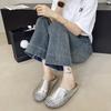Women Baotou Slippers Summer Flat Sole Non Slip Shoes Breathable Lightweight Big Size Sandals Outdoor Half Slippers Slides Women
