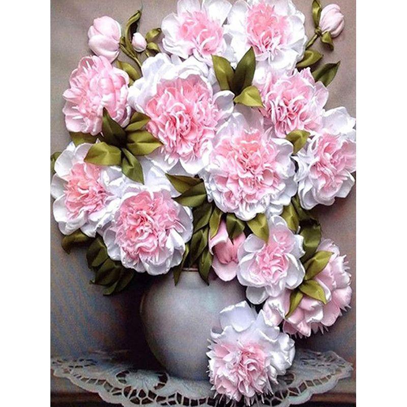 Diamant-Malerei, rosa Blume, vollflächige Diamant-Stickerei, Rose, dekoratives Kreuzstich-Set, Heimdekoration
