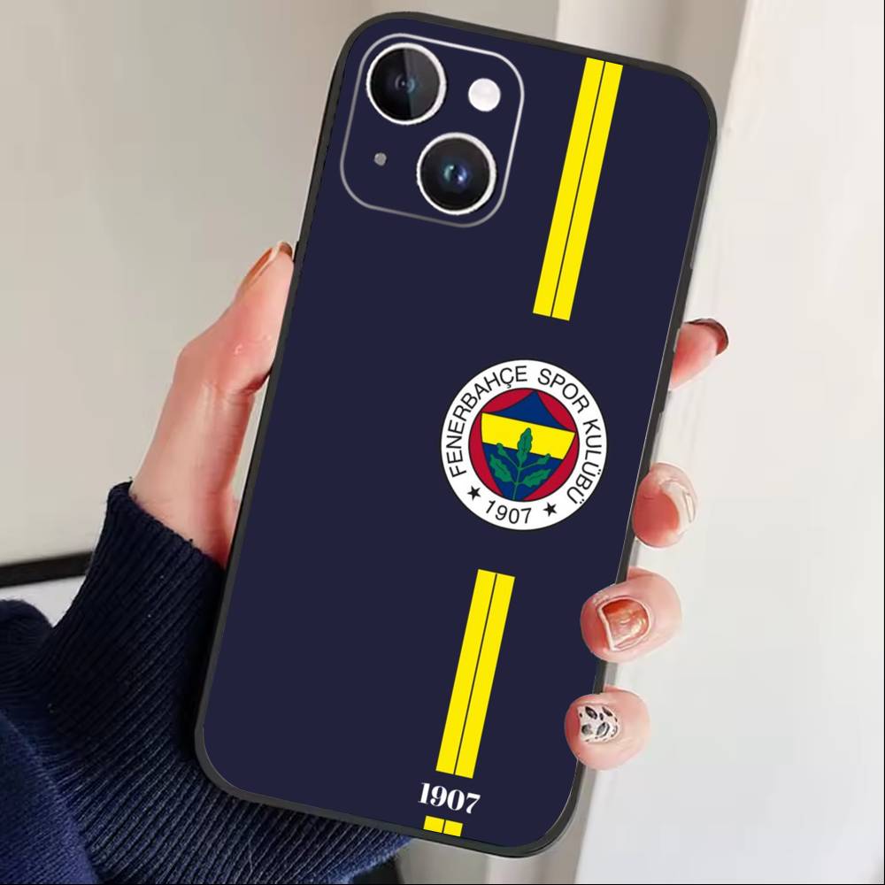 

Cool O-Turkey Fenerbahce-s Pattern Phone Case For iPhone17,16,15,14,13,12 Plus,Max Soft Silicone Black Cover iPhone14