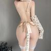 FASHION Kawaii Cat Woman Costume Japanese Lingerie Cosplay Sexy Naughty Kitty Leopard Fuzzy Bra Panties Bikini Uniform Roleplay Set
