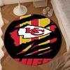 Tapis rond motif Kansas City Chiefs, Tapis circulaire antidérapant Tapis de chaise Pour salon, Chambre à coucher, Paillasson décoration de maison Cadeau Cadeaux de Noël