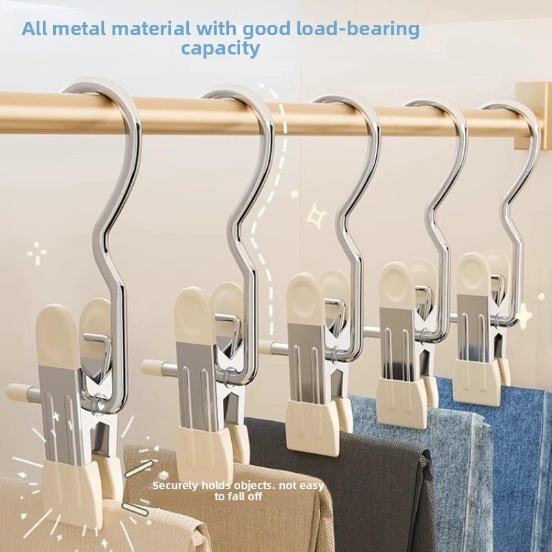 Clips de acero inoxidable para colgar ropa, bufandas y accesorios, organizador sin marcas para el hogar