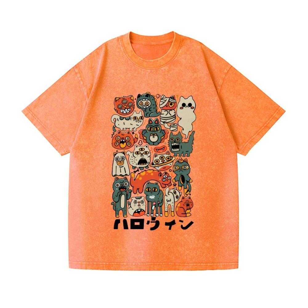 Vintage Wash Japanese Design T-Shirt Holiday Short Sleeve Round Neck Harajuku Sports Tunics Summer Man Loose Fit Clothings