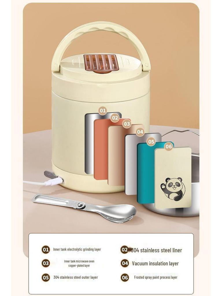 24-Stunden Elektrische Lunchbox mit Konstanter Temperatur, Tragbar und Isoliert für Büroangestellte und Studenten