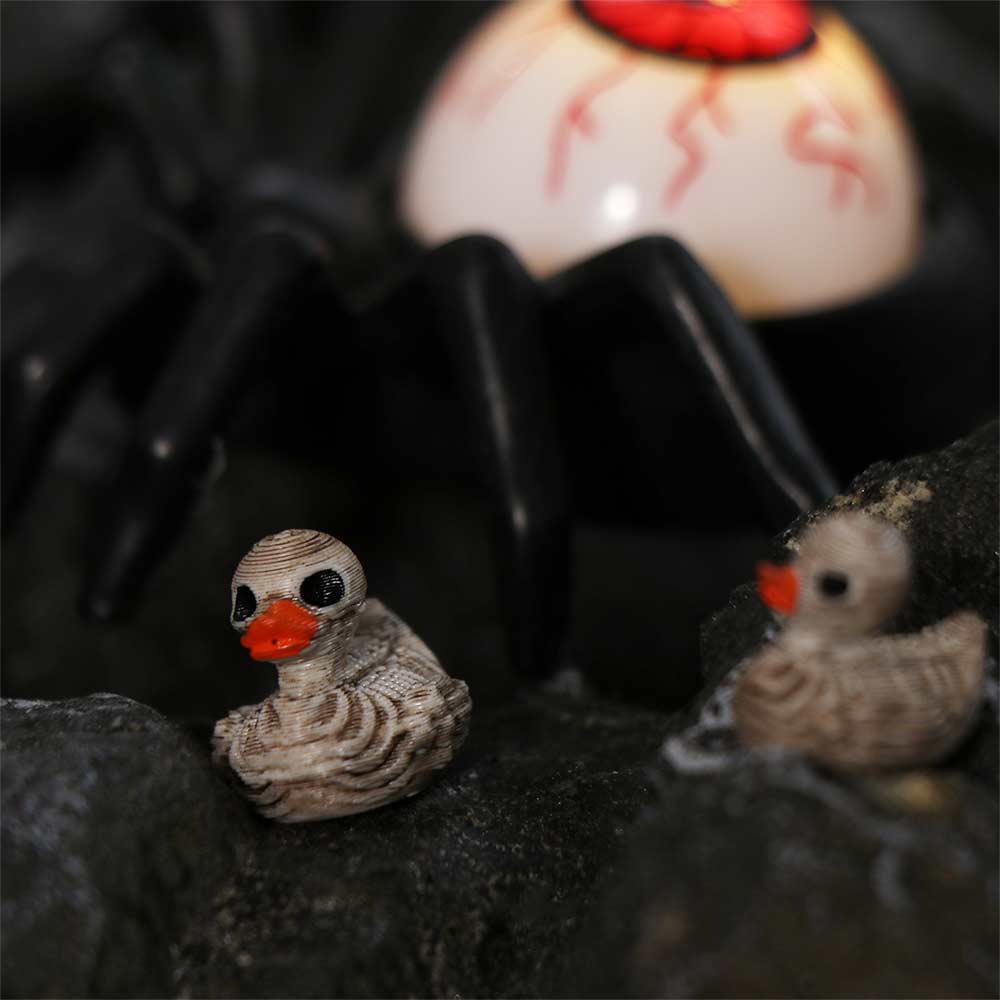 Gothic Style Halloween Skeleton Duck Statue 3D Printed Halloween Decorations  Home Office