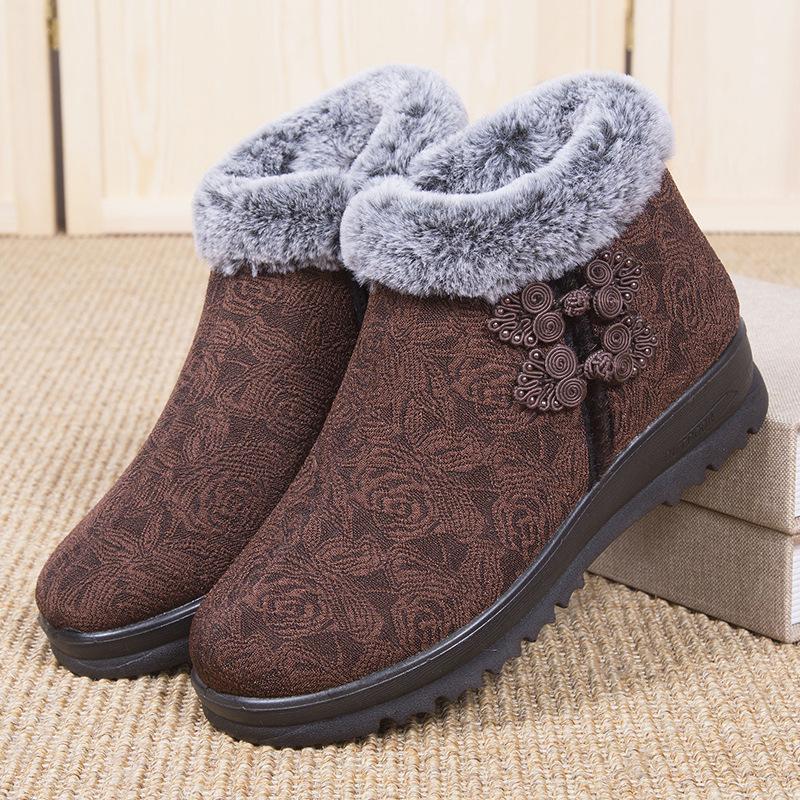 

Новые зимние старые пекинские хлопковые туфли женские модные бархатные утолщенные спортивные нескользящие полиуретановые хлопковые туфли для мам среднего и пожилого возраста 35 темно-коричневого