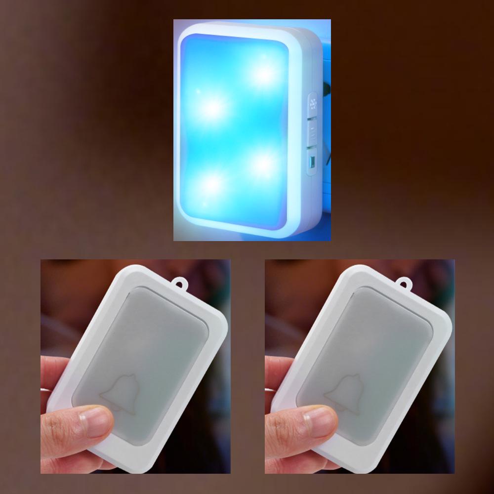Home Wireless Flash Doorbell: 12 Strobe Lights, Strong Light Reminder, High Volume, Ideal for Elderly/Deaf-Mute, Service Call Button, Silent Mode.