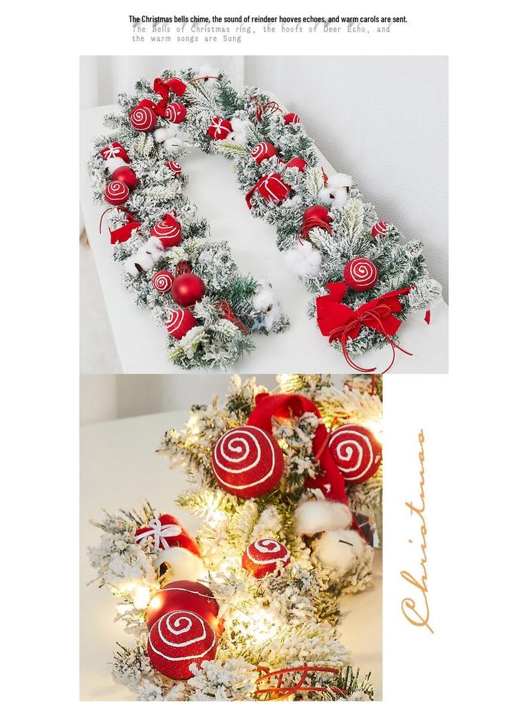 Enchanted Snowy Christmas Rattan Wreath for Window and Mall Displays