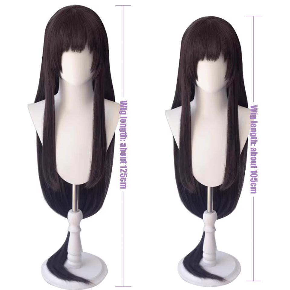 WTB Black Long Straight Synthetic Wig Game Honor Of Kings- Xi Shi Cosplay Cartoon Wig Straight Bangs Long Straight Wig
