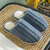 Winter thickened warm plush bow men and women's home indoor and outdoor soft bottom thick bottom non-slip couple cotton slippers