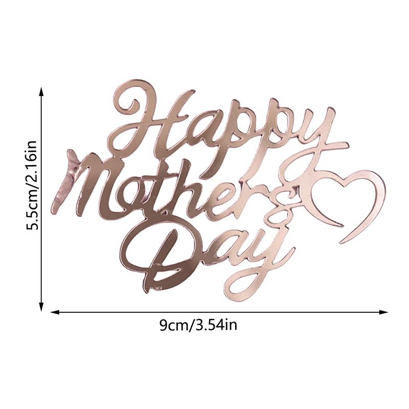 1Pcs Simple Letter Acrylic Baking Dessert Decoration Mother'S Day Cake Decoration Holiday Party Supplies