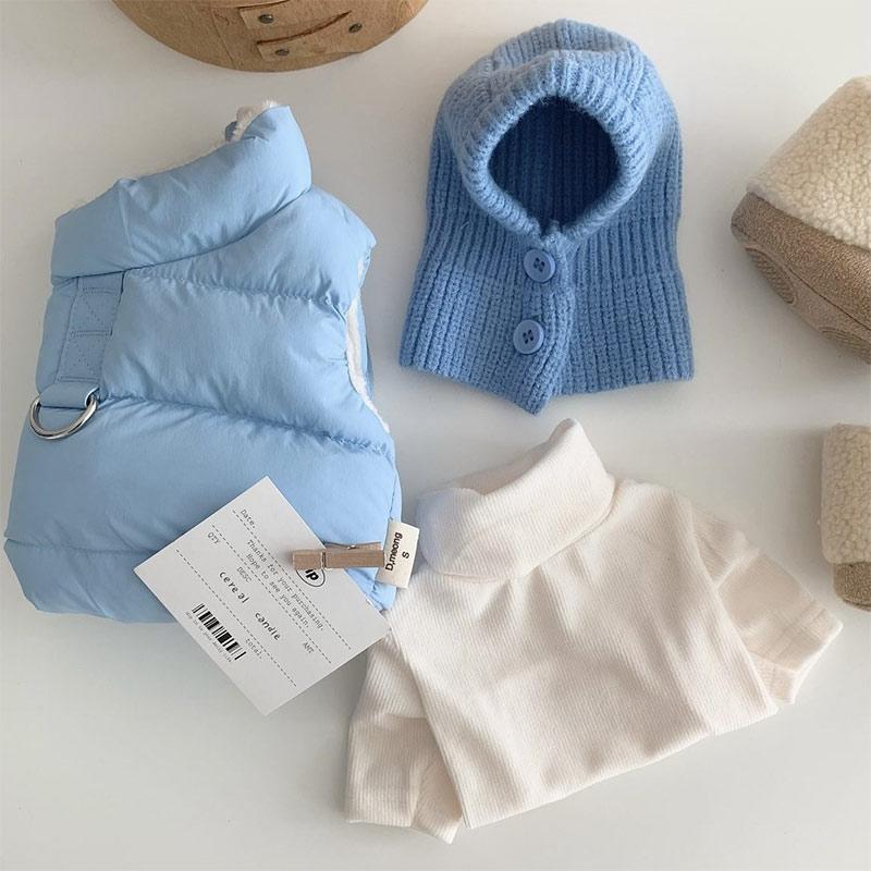 Zimowa Ciepła Czapka Dzianinowa dla Zwierząt Domowych Urocze Dzianinowe Nakrycie Głowy dla Teddy Bichon Małych Psów Dekoracja w Stylu Ins Miękkie Wygodne Zimne Akcesorium