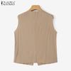 ZANZEA Women Casual V-Neck Summer Sleeveless Vest Tops