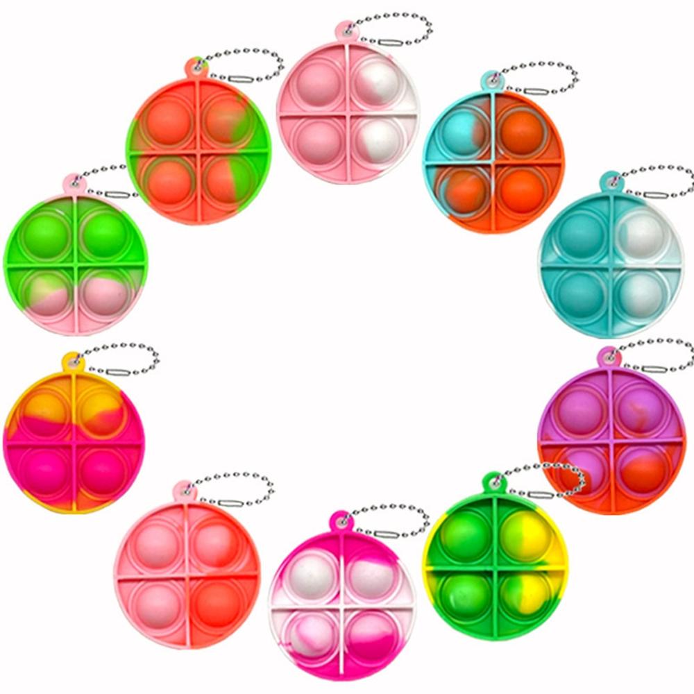 10/30Pcs Pop Fidget Toys Mini Pop Keychains Toddler Toys Fidgets Pack Sensory Toys Bulk Packs Reduce Pressure Party Favors Gifts