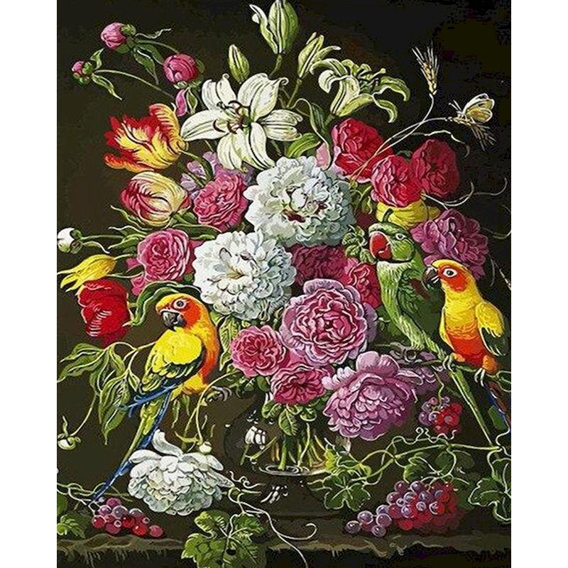 

CHENISTORY Frame Painting by numbers For Adults Handpainted Art Animal Paint Crafts by numbers flower Canvas painting Home decor 20x30cm no frame