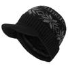 High Quality Add Fur Lined Brim Winter Hats Casual Beanies Hat For Men And Women Snowflake Design Acrylic Knitted Hat