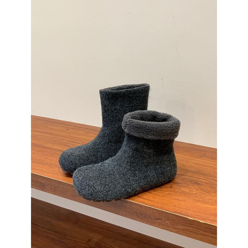 Women's Fashion Lightweight Height-enhancing Soft Sole Winter Warm Fur One Snow Boots Velvet Lined Non-slip Casual Sports Cotton Boots