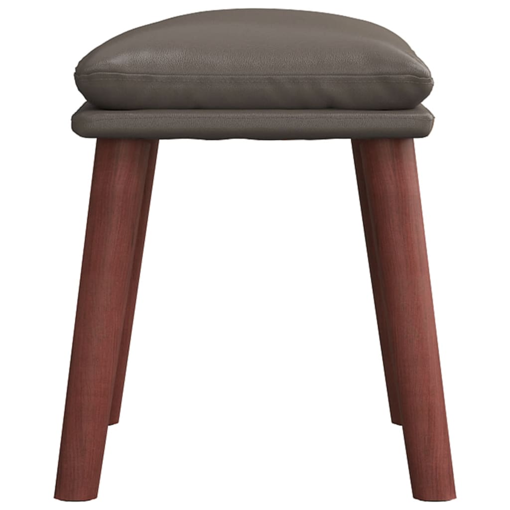 Footstool Gray 45 X 29.5 X 35 Cm Artificial Leather